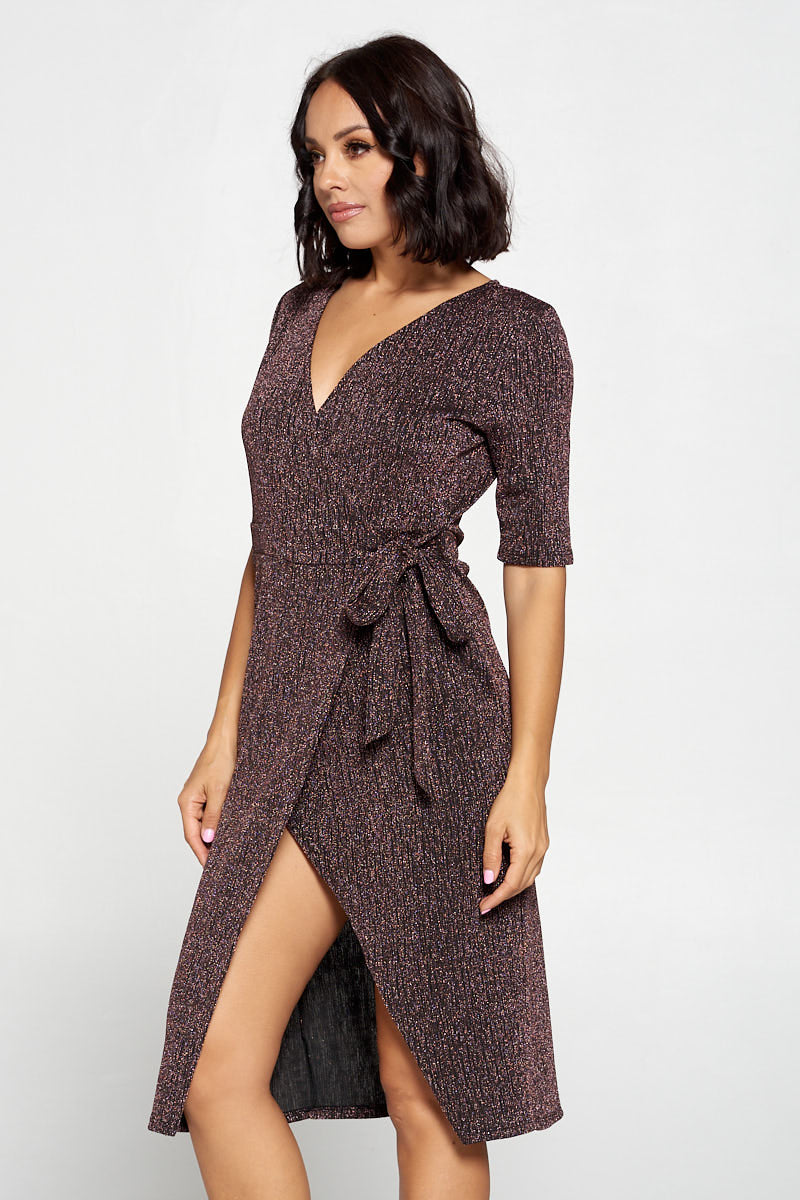 Daria Shimmer Wrap Dress – West K